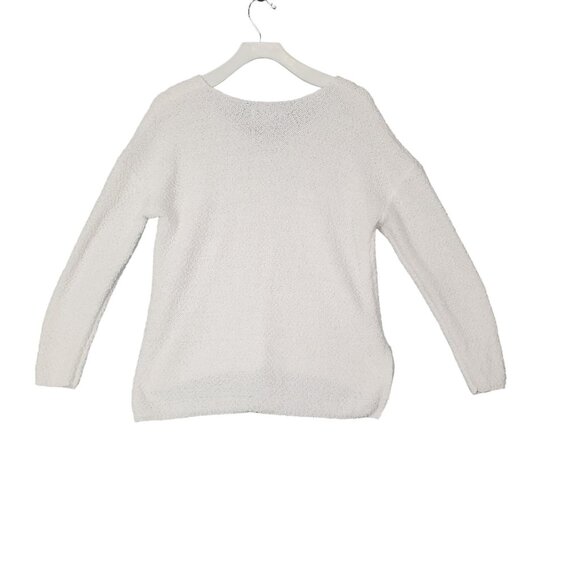 KNOX ROSE Womens Sweater SZ M Slouchy V-Neck‎ Pullover Long Sleeves Knit White - Picture 2 of 7